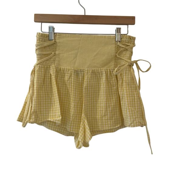 NEW Rays for Days Yellow Gingham Shorts sz S - Picture 1 of 6